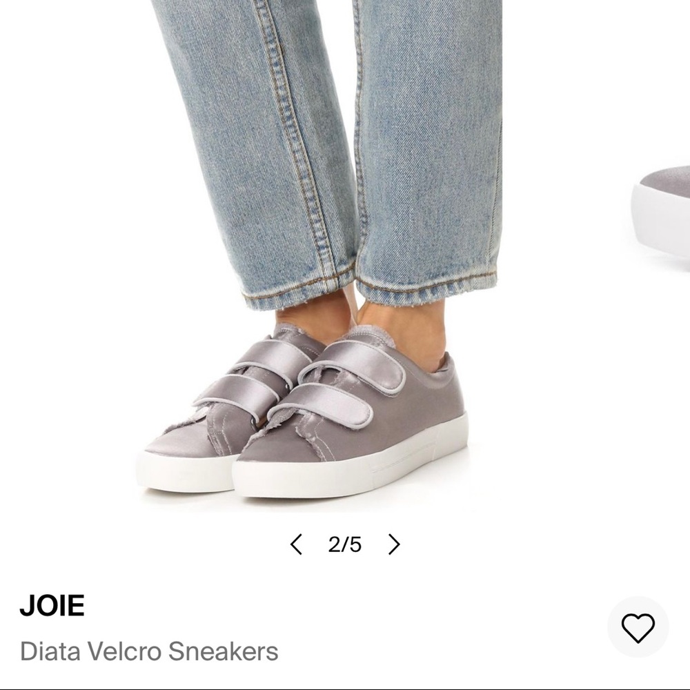 JOIE Diata Smoke Frayed Edge Satin Sneaker 39.5 worn once inside no box